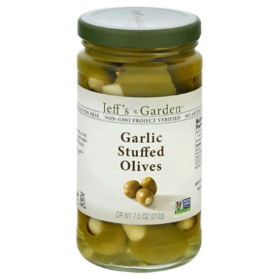 Jeffs Naturals Olives Stuffed Garlic Jar - 11.75 Oz - Image 3