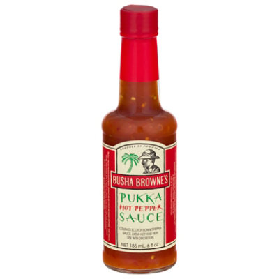 Busha Brownes Sauce Pukka Hot Pepper Bottle - 6 Fl. Oz. - Image 1