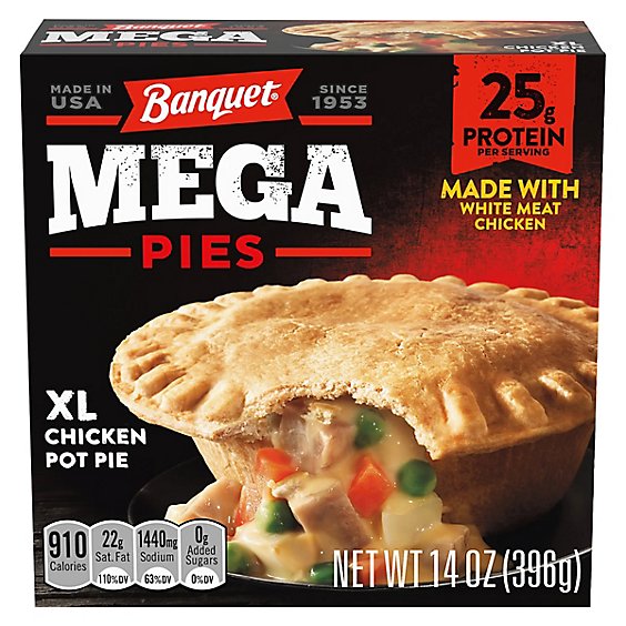 Banquet Mega XL Chicken Pot Pie Frozen Meal - 14 Oz
