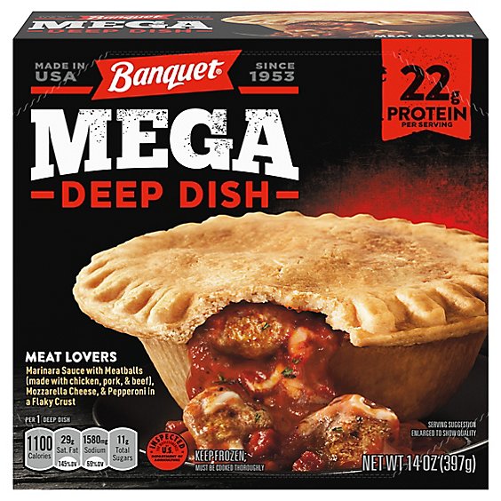 Banquet Mega Pizza Deep Dish - 14 Oz