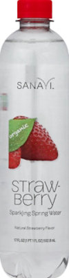 Sanavi Spring Water Organic Sparkling Strawberry Bottle - 17 Fl. Oz. - Image 2