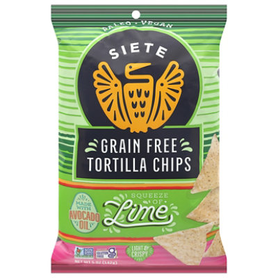 Siete Grain Free Lime Tortilla Chips - 5 Oz - Image 3