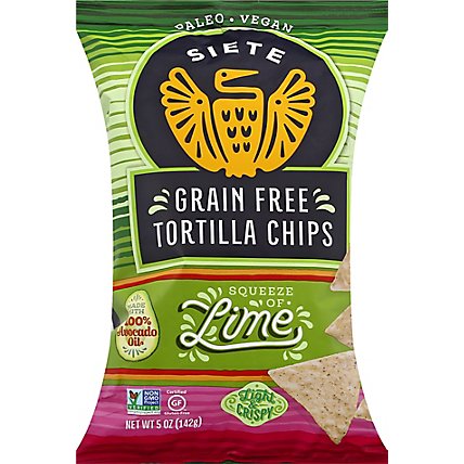Siete Grain Free Lime Tortilla Chips - 5 Oz - Image 2