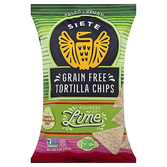 Siete Grain Free Lime Tortilla Chips - 5 Oz