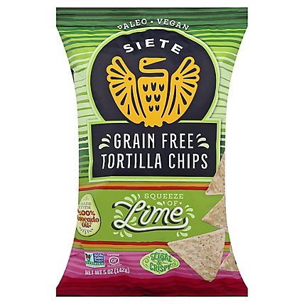 Siete Grain Free Lime Tortilla Chips - 5 Oz - Image 1