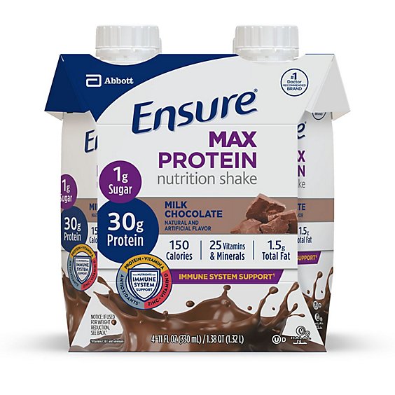 Ensure Max Protein Nutrition Shake Ready To Drink Milk Chocolate - 4-11 Fl. Oz.