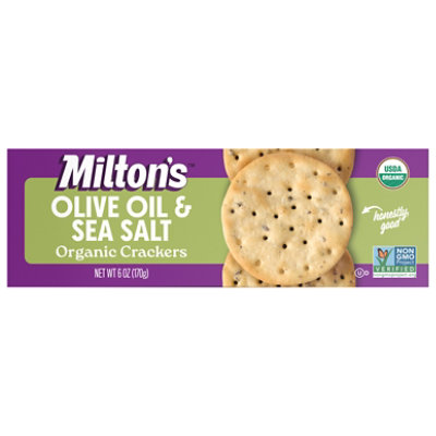 Milton's Craft Bakers Olive Oil & Sea Salt Organic Gourmet Crackers - 6 Oz - Image 2