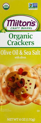 Milton's Craft Bakers Olive Oil & Sea Salt Organic Gourmet Crackers - 6 Oz - Image 2