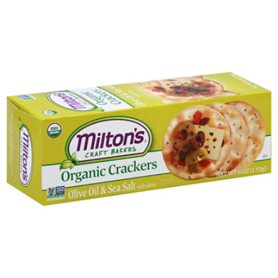 Milton's Craft Bakers Olive Oil & Sea Salt Organic Gourmet Crackers - 6 Oz - Image 1