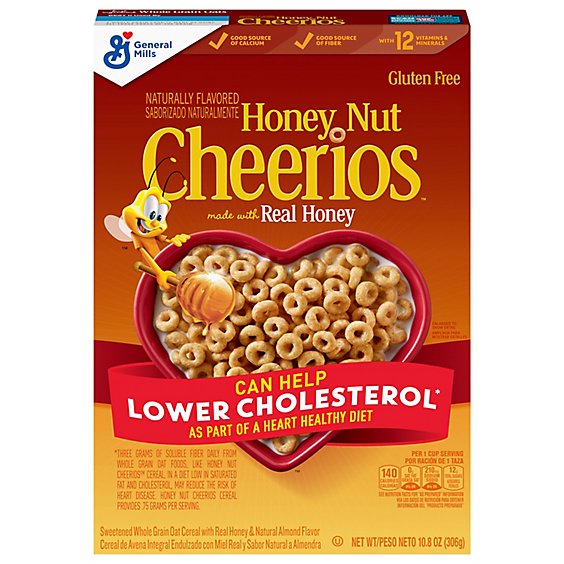 Cheerios Honey Nut Cereal Whole Grain Oat Sweetened Real Honey - 10.8 Oz