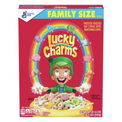 Lucky Charms Cereal Frosted Toasted Oat With Marshmallows Magical Unicorn Family Size - 19.3 Oz
