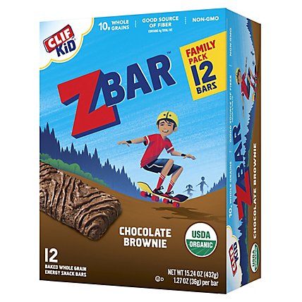 CLIF Kid ZBar Organic Chocolate Brownie Box - 12-1.27 Oz - Image 2