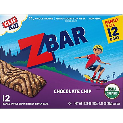 CLIF Kid ZBar Organic Chocolate Chip Box - 12-1.27 Oz - Image 5
