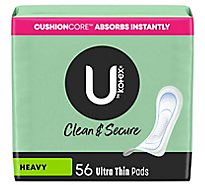 U by Kotex Security Pads Ultra Thin Heavy Flow Long - 56 Count
