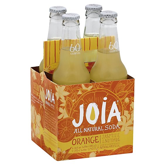 JOIA Beverage Soda All Natural Orange Jasmine & Nutmeg Bottles - 4-12 Fl. Oz.