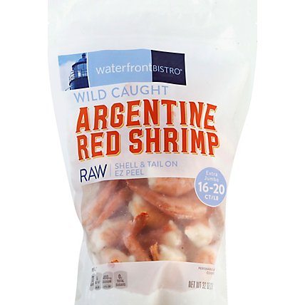waterfront BISTRO Shrimp Argentine Red Raw Wild Caught Shell & Tail On 16 To 20 Count - 32 Oz - Image 2