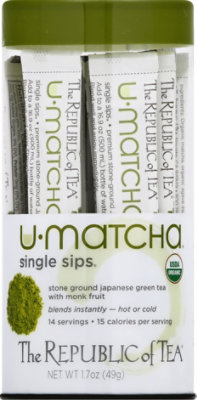 The Republic of Tea U Matcha Single Sips Green Tea Japanese Stone Ground Jar - 14 Count - Image 2