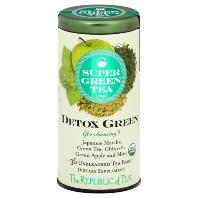 The Republic of Tea SuperGreen Tea Organic Detox Green for Cleansing Bags - 36 Count - Image 3