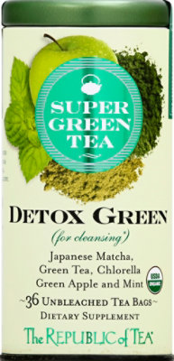 The Republic of Tea SuperGreen Tea Organic Detox Green for Cleansing Bags - 36 Count - Image 2