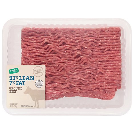 Meat Counter Beef Ground Beef 93% Lean 7% Fat - 1 Lb
