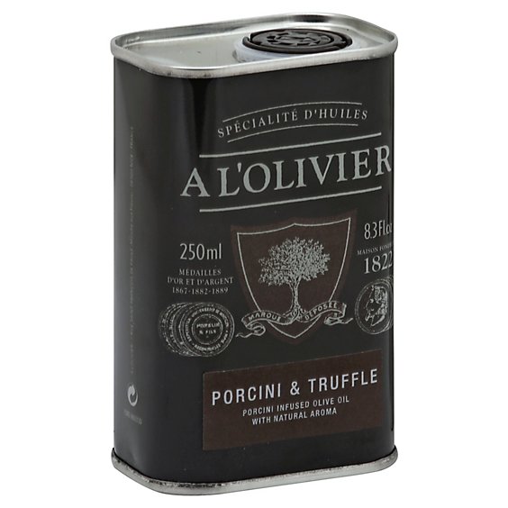 A LOlivier Olive Oil Extra Virgin Infused Porcini & Truffle Can - 8.3 Fl. Oz.