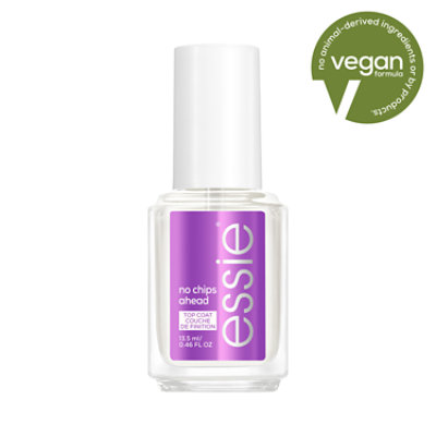 essie salon quality nail care vegan clear top coat No Chips Ahead - 0.46 Fl. Oz. - Image 3
