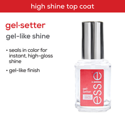 essie nail care vegan clear top coat gel finish Gel Setter - 0.46 Fl. Oz. - Image 3