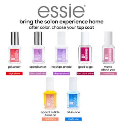 essie nail care vegan clear top coat gel finish Gel Setter - 0.46 Fl. Oz. - Image 4