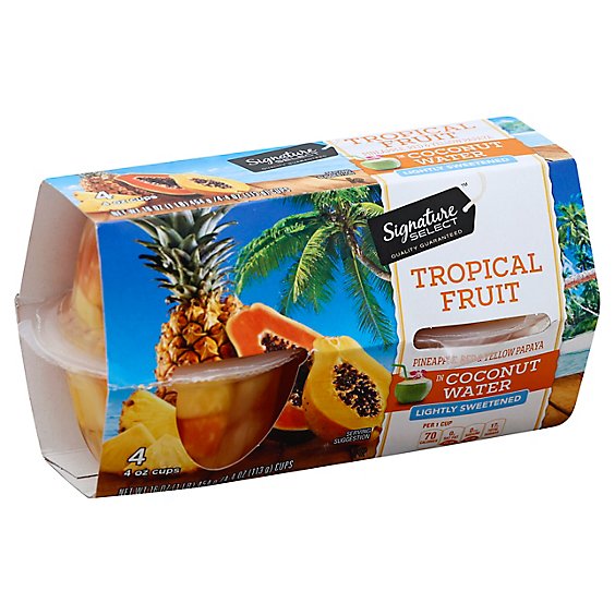 Signature SELECT Fruit Cups Tropical In Coconut Water - 4-4 Oz