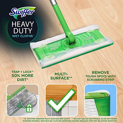 Swiffer Sweeper Wet Mopping Cloths Heavy Duty Refills Open Window Fresh - 20 Count - Image 2