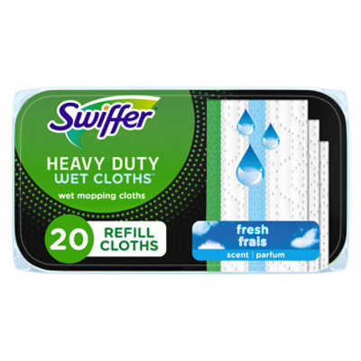 Swiffer Sweeper Wet Mopping Cloths Heavy Duty Refills Open Window Fresh - 20 Count