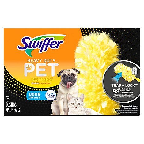 Swiffer PET Dusters Refills Heavy Duty With Febreze Odor Defense - 3 Count