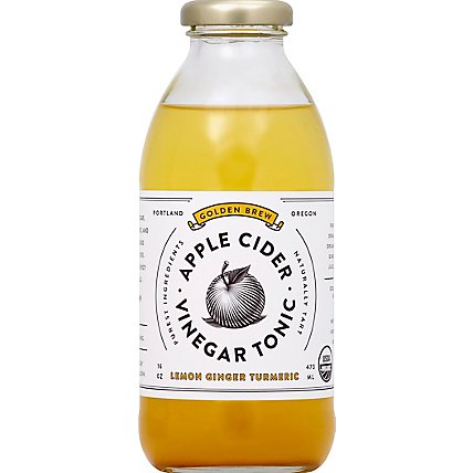 Goldenbrew Tonic Apple Cider Vinegar Lemon Ginger Turmeric Bottle - 16 Fl. Oz. - Image 2