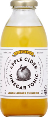 Goldenbrew Tonic Apple Cider Vinegar Lemon Ginger Turmeric Bottle - 16 Fl. Oz. - Image 2