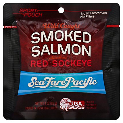 Sea Fare Pacific Sockeye Salmon Smoked - 3 Oz - Image 1