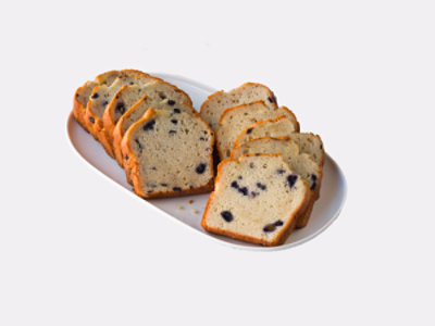 Loaf Cake Blueberry Sliced