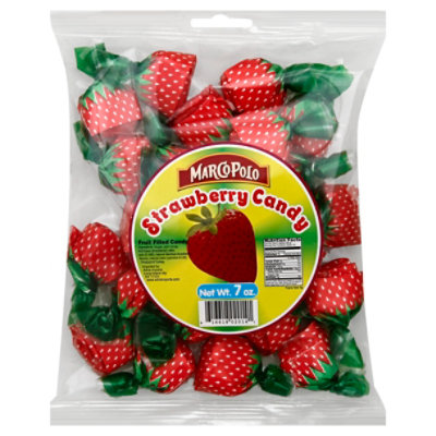 Marco Polo Candy Hard Strawberry - 7 Oz - Image 1