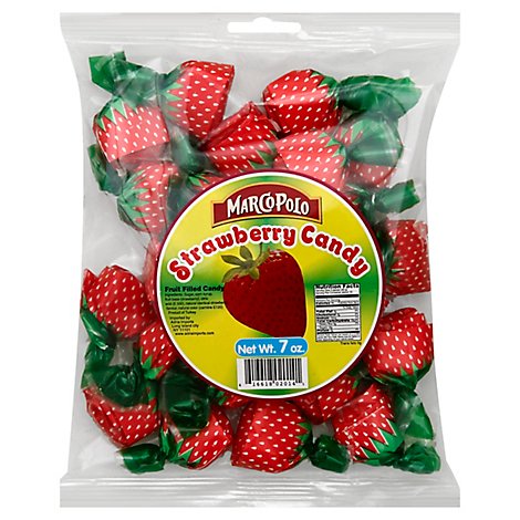 Marco Polo Candy Hard Strawberry - 7 Oz