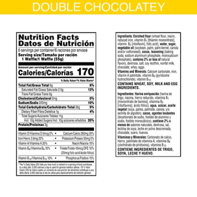 Eggo Thick and Fluffy Frozen Waffles Double Chocolatey Belgian Style 6 Count - 11.6 Oz - Image 4