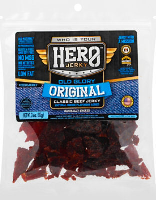 Hero Jerky Beef Old Glory Original - 3 Oz - Image 2