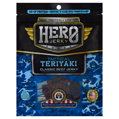 Hero Jerky Beef Tactical Teriyaki - 3 Oz - Image 1