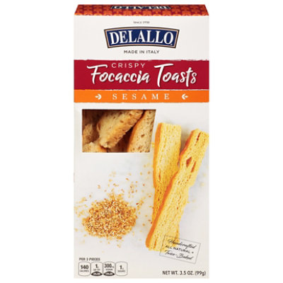 Delallo Focaccia Toasts Sesame - 3.5 Oz