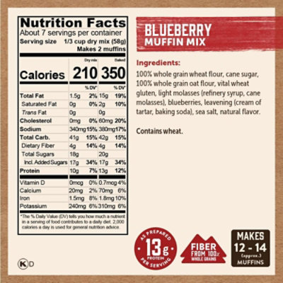 Kodiak Blueberry Muffin Mix Box - 14 Oz - Image 6