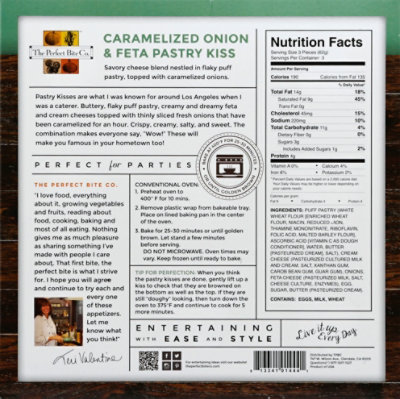 The Perfect Bite Co. Hors D Oeuvres Caramelized Onion + Feta Pastry Kiss 9 Count - 6.6 Oz - Image 3