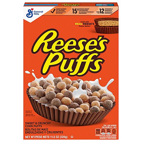 Reeses Puffs Corn Puffs Sweet & Crunchy Box - 11.5 Oz