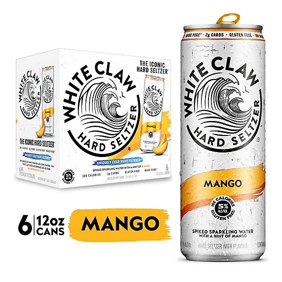 White Claw Mango Hard Seltzer In Cans - 6-12 Fl. Oz.