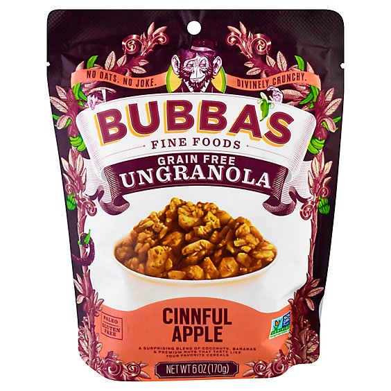 Bubbas Fine Foods Ungranola Grain Free Cinnfull Apple - 6 Oz