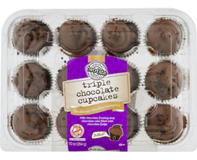 Two-Bite Triple Chocolate Premium Cupcake - 10 Oz