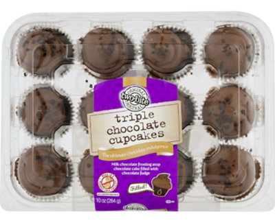 Two-Bite Triple Chocolate Premium Cupcake - 10 Oz - Image 1