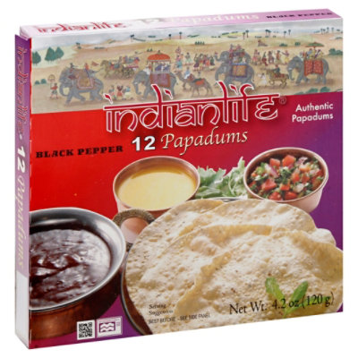 Indianlife Papadum Blk Ppr - 4.23 Oz